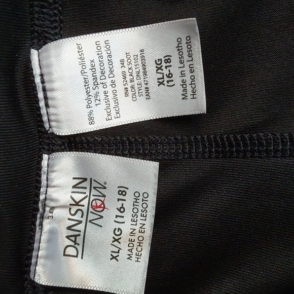 Danskin Womens Black W/ Multi-Color Workout Capri Leggings Athletic gym Sz.XL - Picture 8 of 8